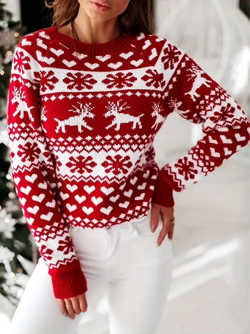 Women's Reindeer Fair Isle Christmas Jumper | Noelle_2