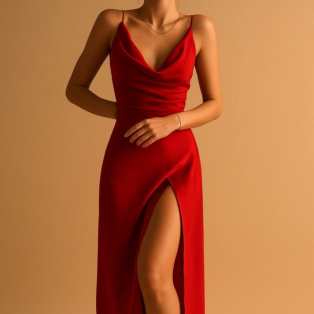 Women's V-Neck Slit Maxi Dress | Arabella_3