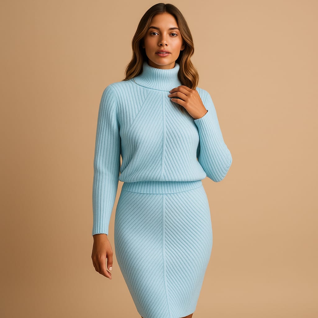 Women's Turtleneck Knit Midi Dress | Natalia_5