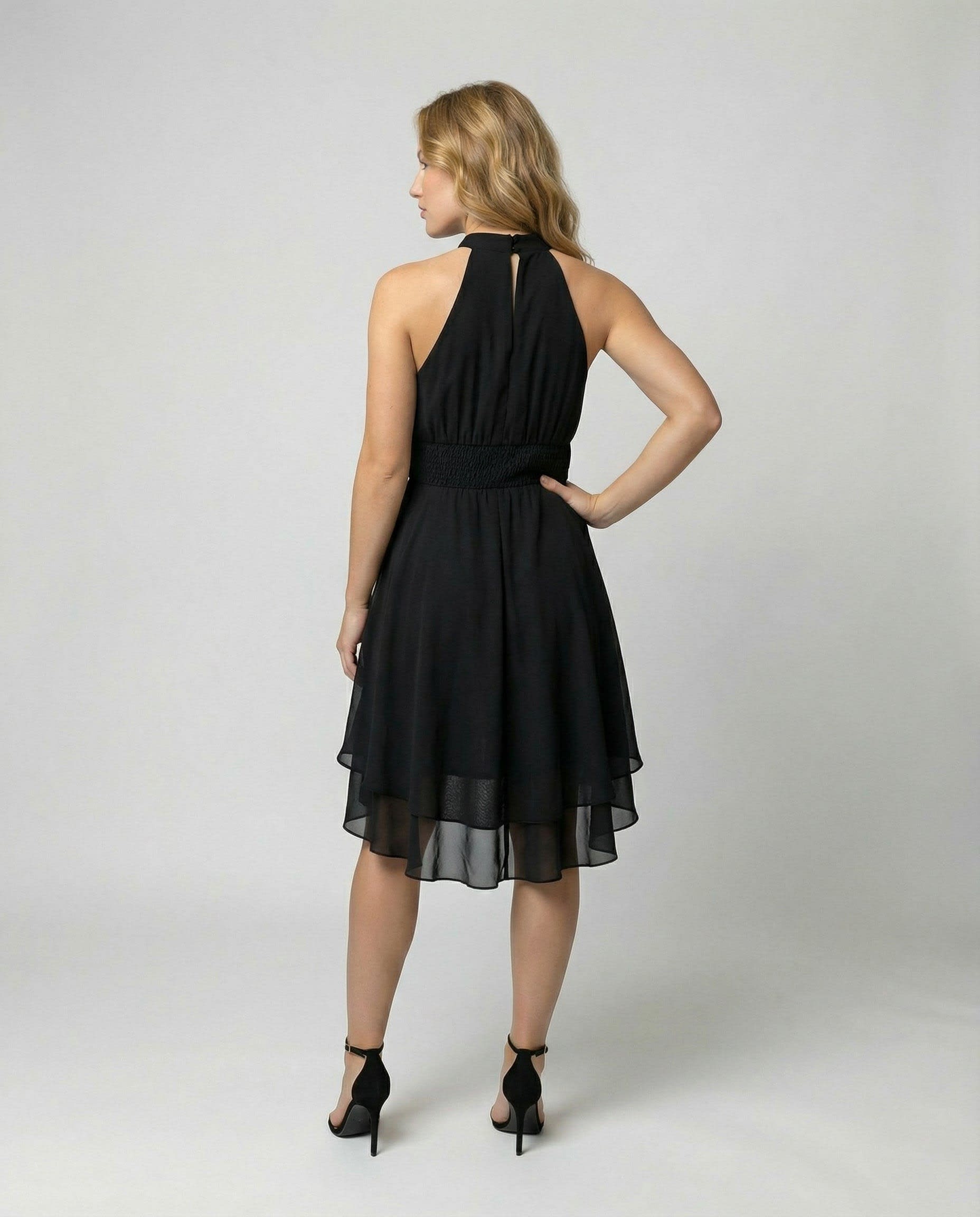 Women's Sleeveless Ruffle Hem Dress | Morgan Marshall_3