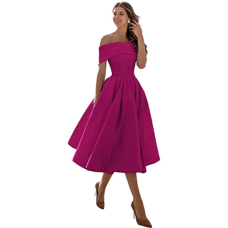 Women's Satin Off-Shoulder Homecoming Dress | Eleanor_11