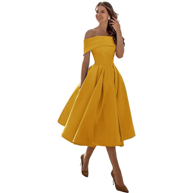 Women's Satin Off-Shoulder Homecoming Dress | Eleanor_15