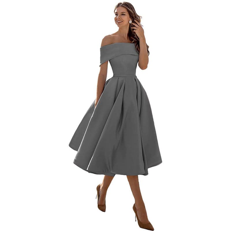Women's Satin Off-Shoulder Homecoming Dress | Eleanor_2