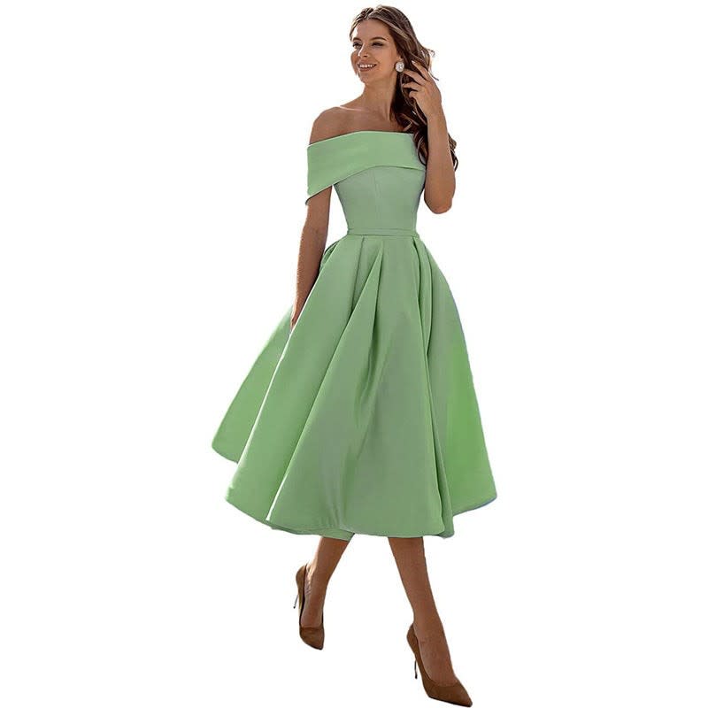 Women's Satin Off-Shoulder Homecoming Dress | Eleanor_5