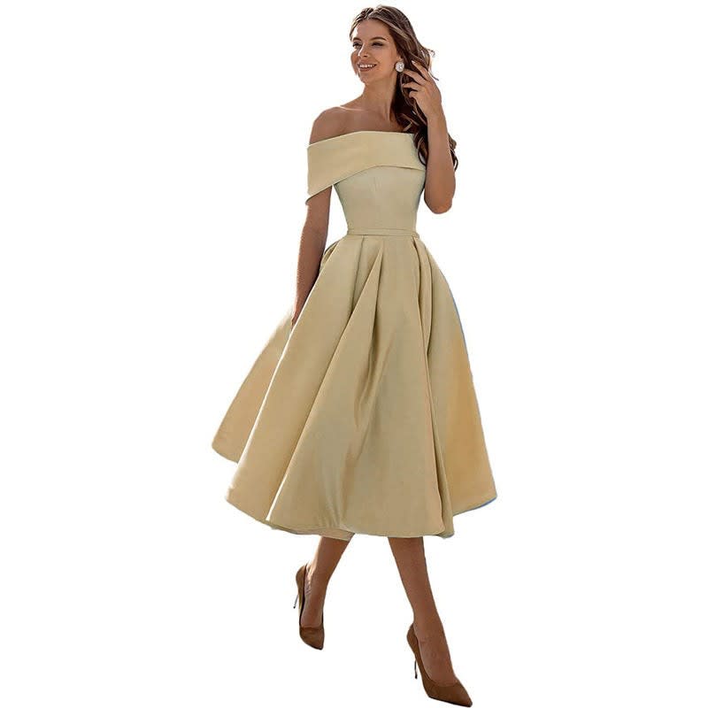 Women's Satin Off-Shoulder Homecoming Dress | Eleanor_7