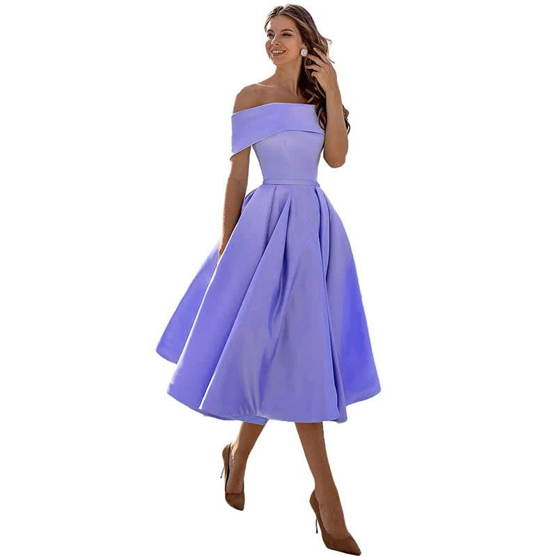 Women's Satin Off-Shoulder Homecoming Dress | Eleanor_8