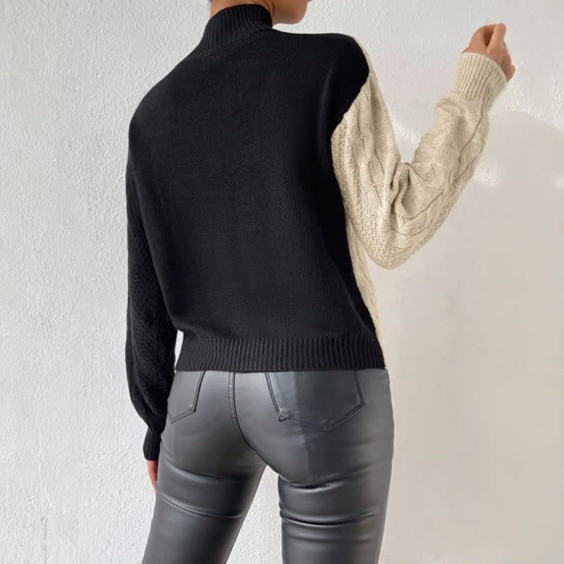 Women's Color Block Cable Knit Jumper | Molly_5