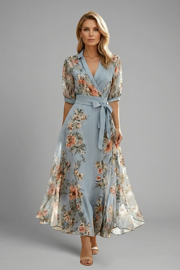 Women's Floral Wrap Maxi Dress | Linnet_2