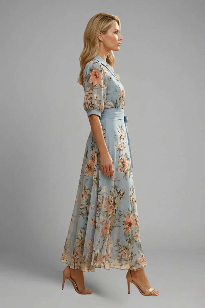 Women's Floral Wrap Maxi Dress | Linnet_4