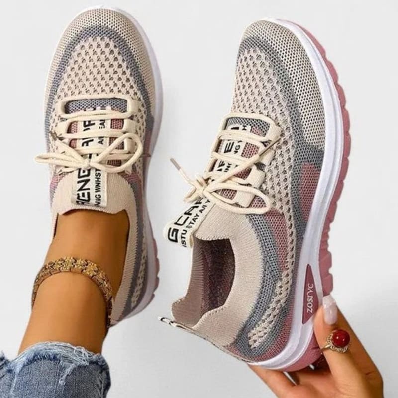 Women's Color Block Mesh Orthopedic Trainers | Gwenno_1