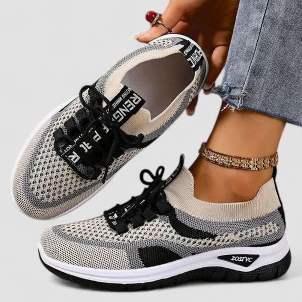 Women's Color Block Mesh Orthopedic Trainers | Gwenno_10