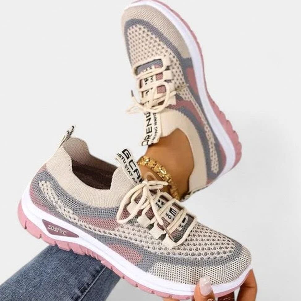 Women's Color Block Mesh Orthopedic Trainers | Gwenno_3
