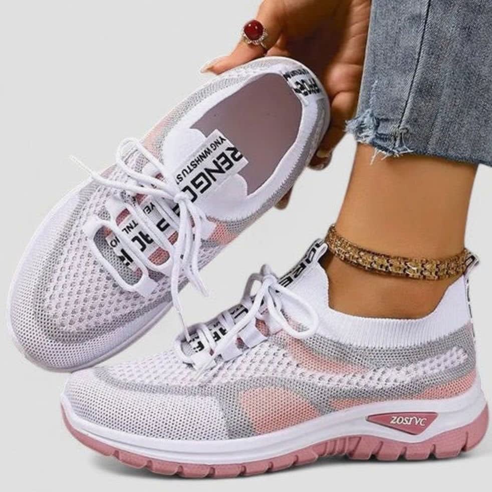 Women's Color Block Mesh Orthopedic Trainers | Gwenno_4