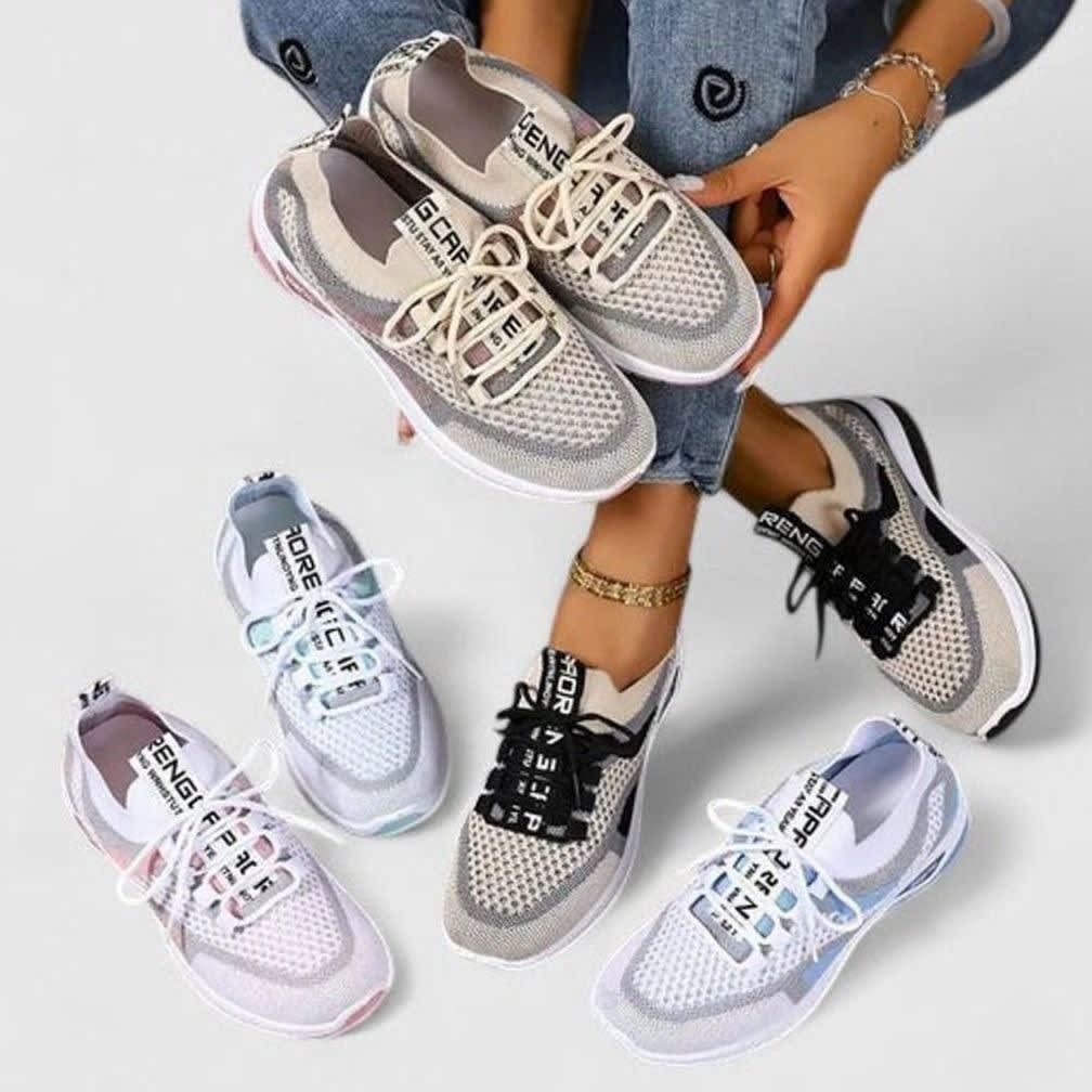 Women's Color Block Mesh Orthopedic Trainers | Gwenno_7