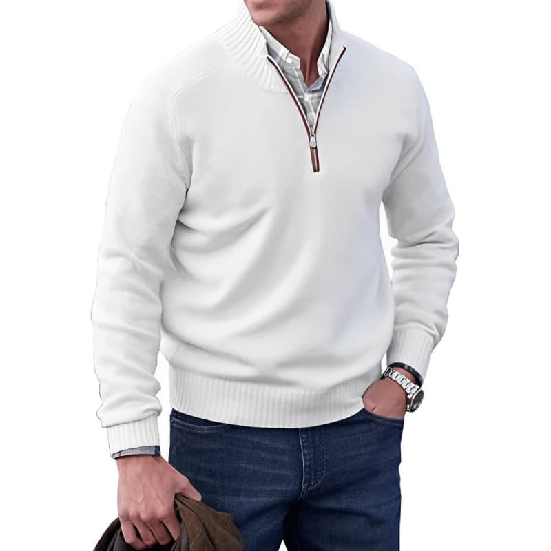 Men's Regular Fit Quarter Zip Knit Jumper | Barnaby_1