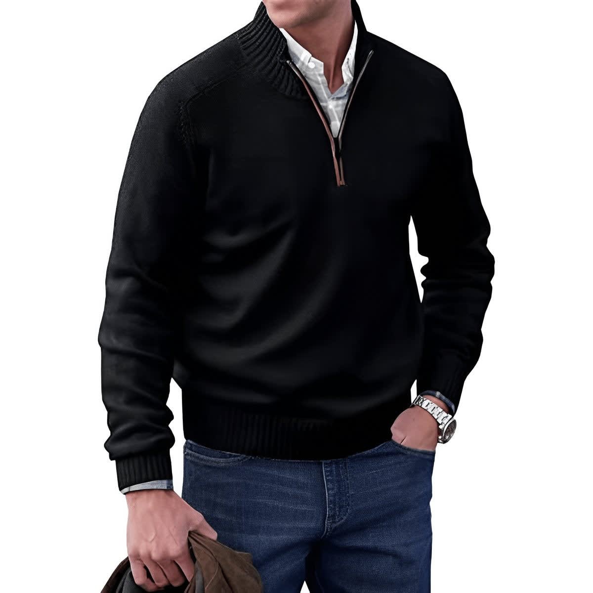 Men's Regular Fit Quarter Zip Knit Jumper | Barnaby_3