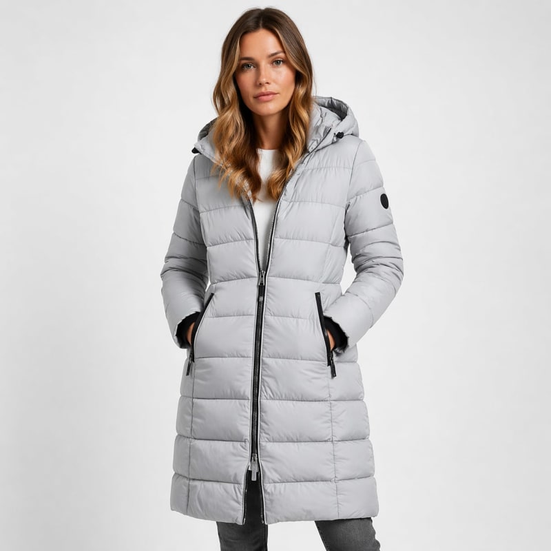 Women's Longline Hooded Puffer Jacket | Philomena_1