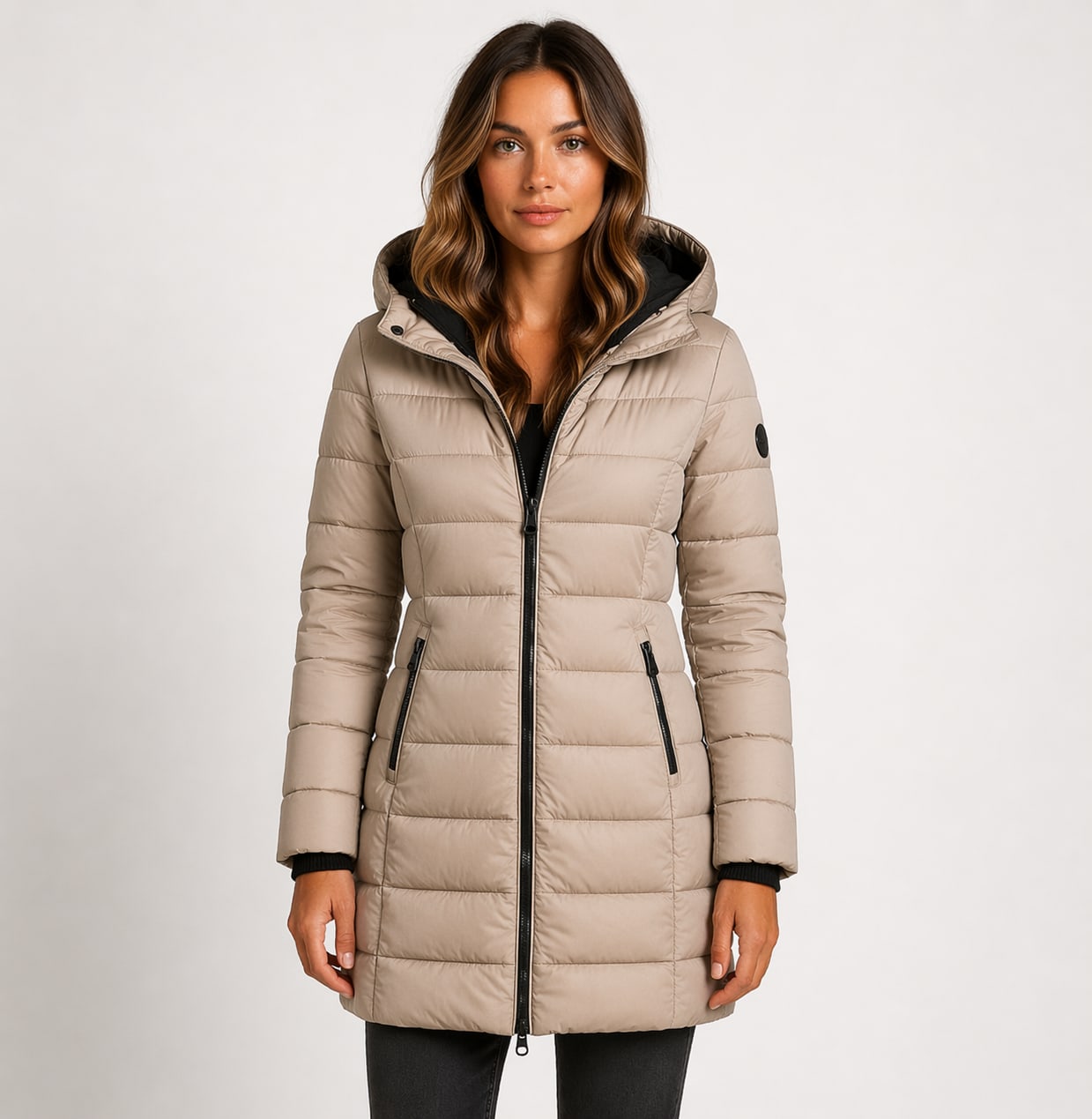 Women's Longline Hooded Puffer Jacket | Philomena_3