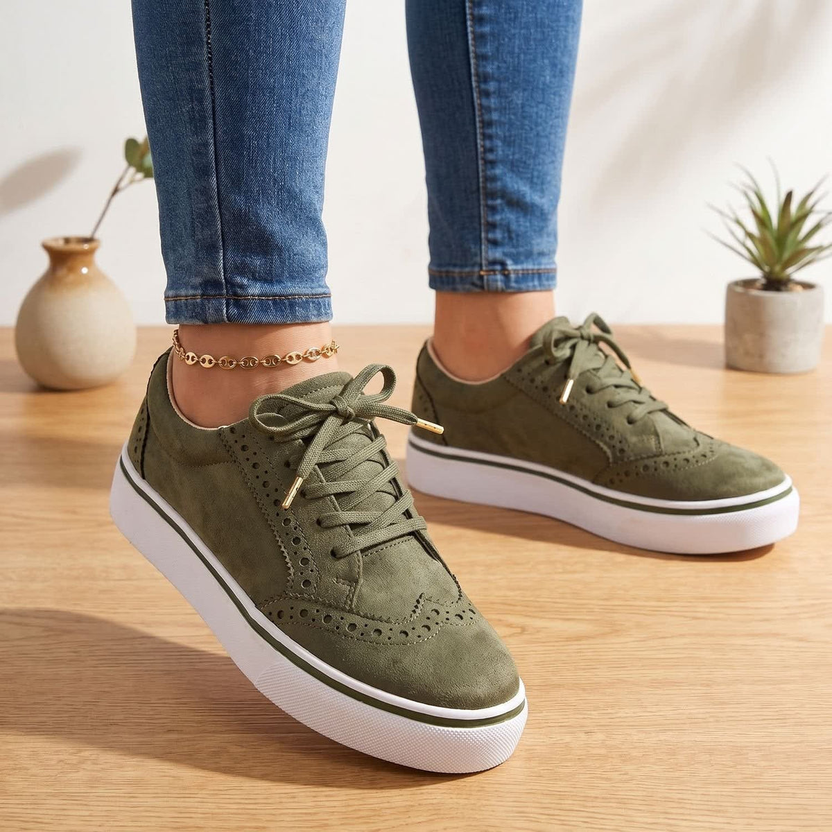 Women's Brogue Platform Orthopedic Trainers | Ceinwen_2