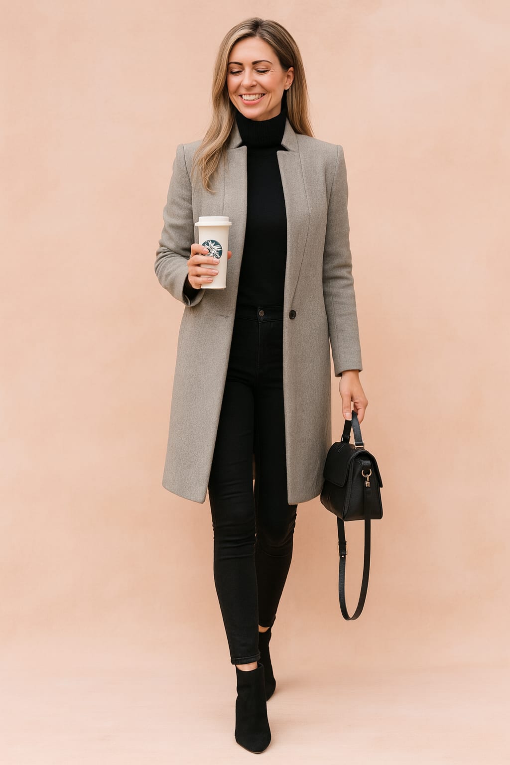 Women's Collarless Longline Coat | Rosaleen_2