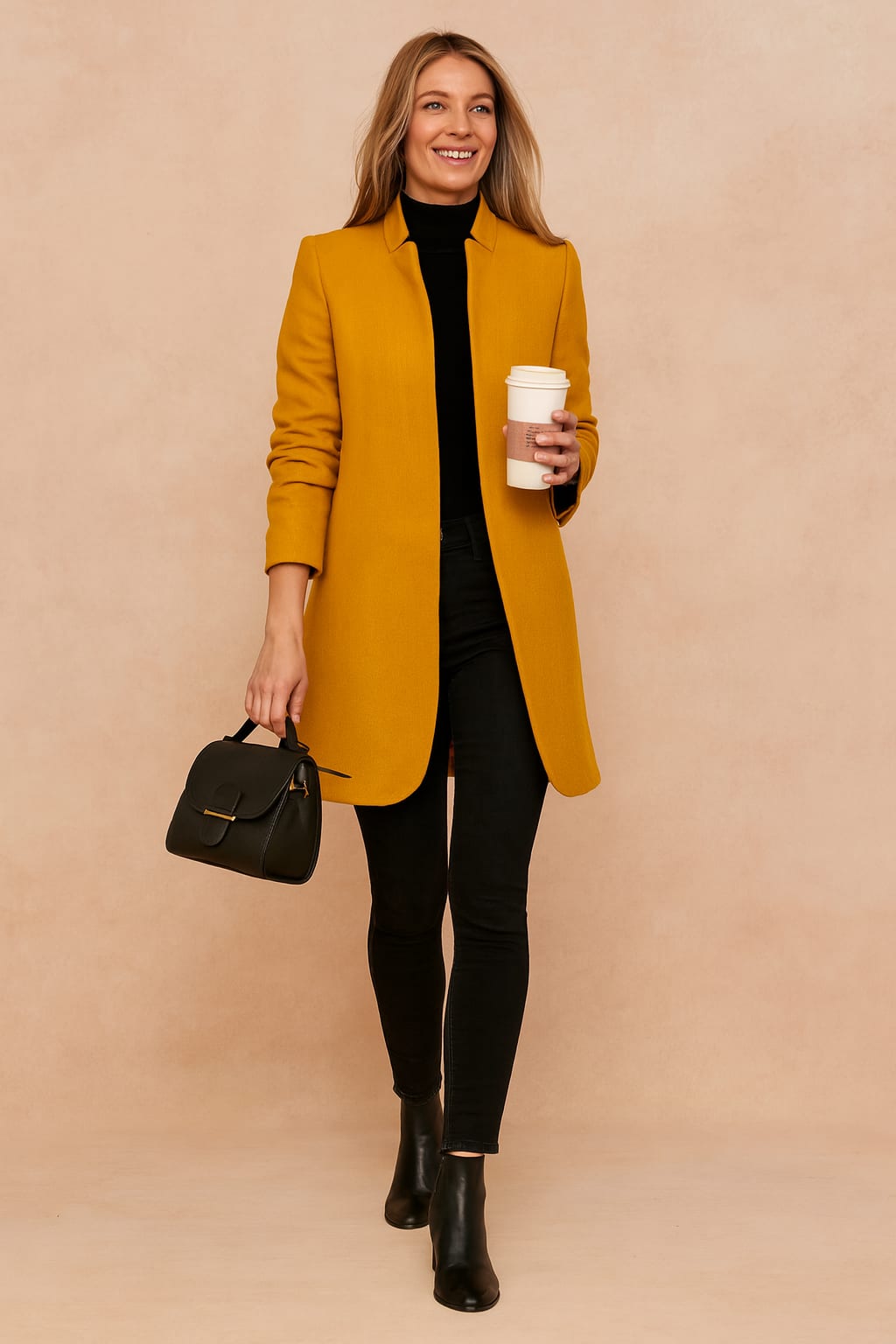 Women's Collarless Longline Coat | Rosaleen_6