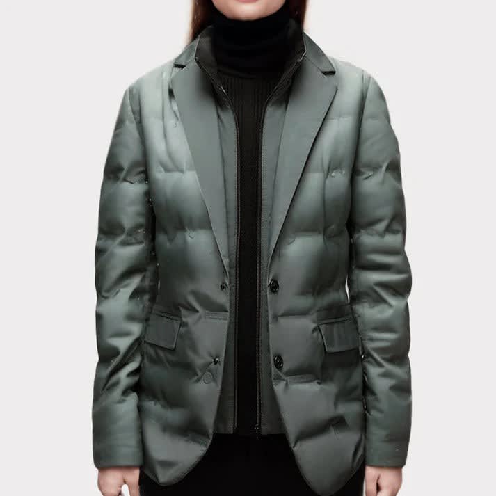 Women's Quilted Down Blazer Jacket | Clementine_2
