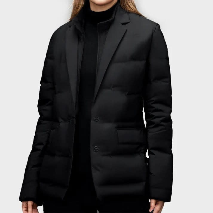 Women's Quilted Down Blazer Jacket | Clementine_4