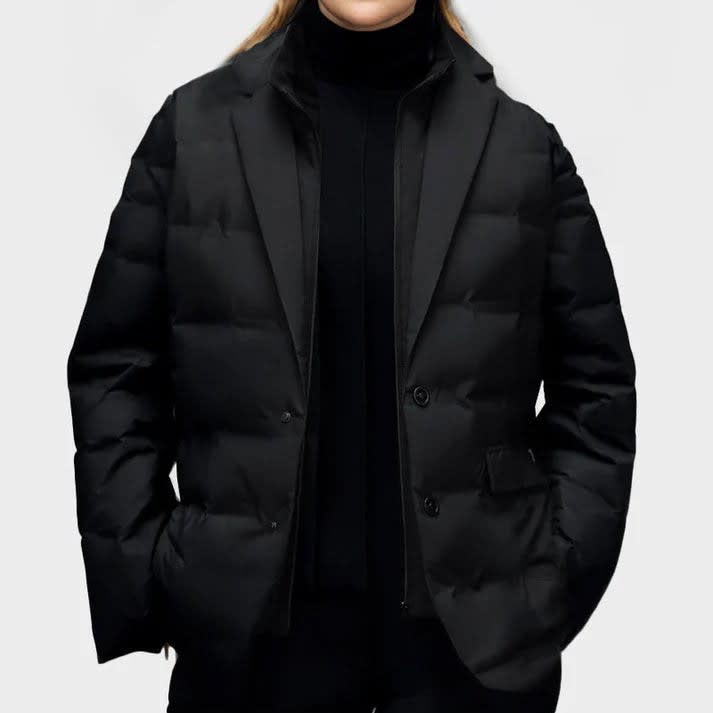 Women's Quilted Down Blazer Jacket | Clementine_5