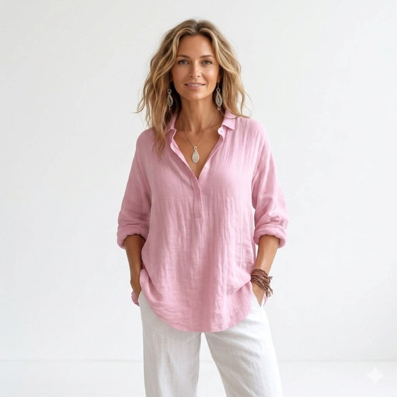 Women's Linen Relaxed Fit Shirt | Ernestine_1