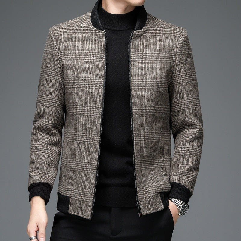 Men's Checked Wool Bomber Jacket | Wynn_1
