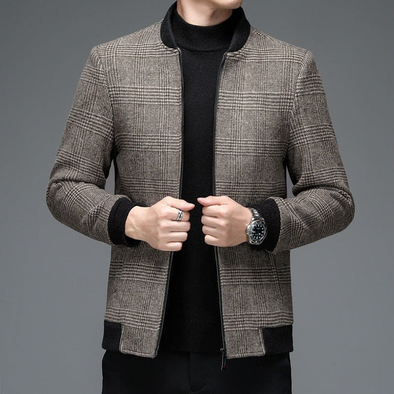 Men's Checked Wool Bomber Jacket | Wynn_3