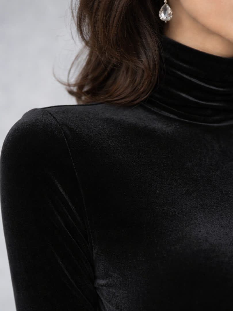 Women's Velvet Ruched Midi Dress | Heather_3