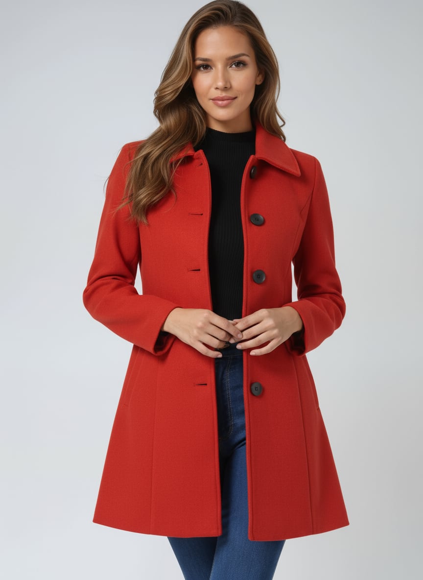 Women's Single Breasted Longline Coat | Avril_11