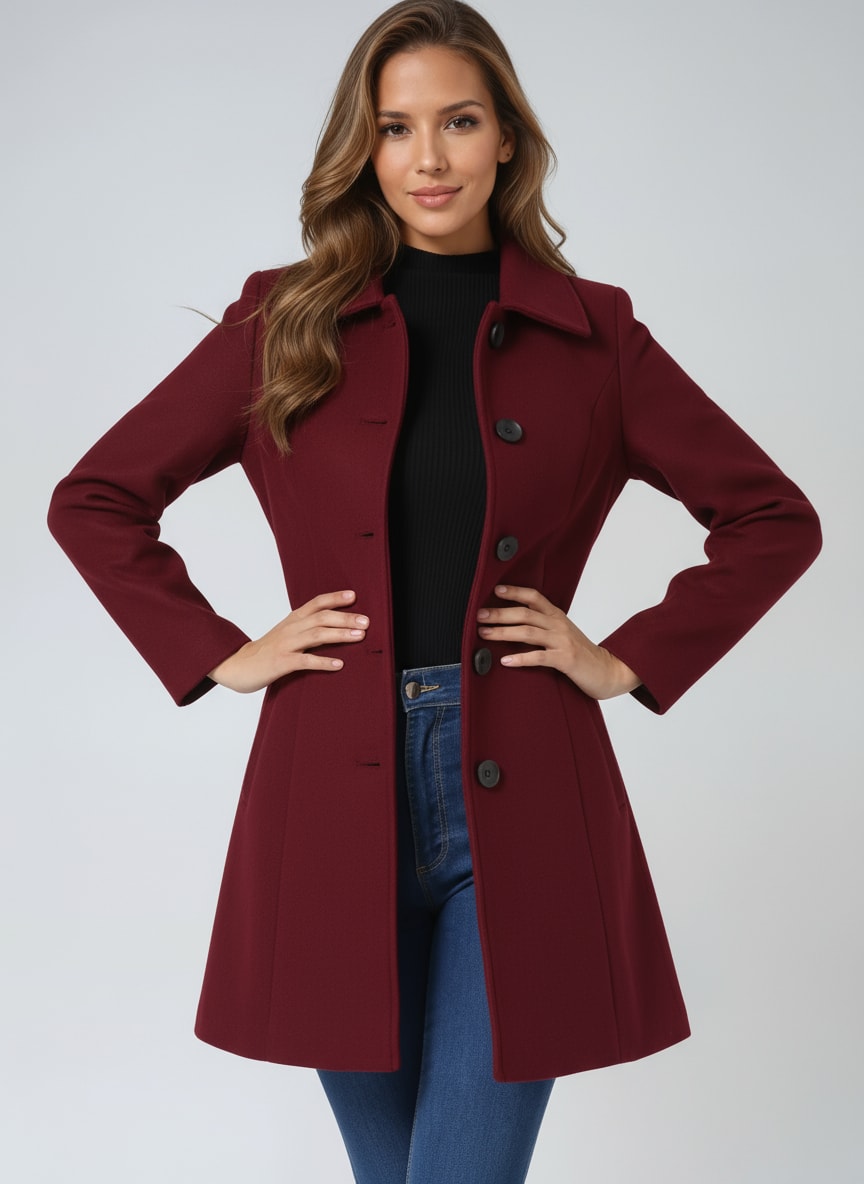 Women's Single Breasted Longline Coat | Avril_7
