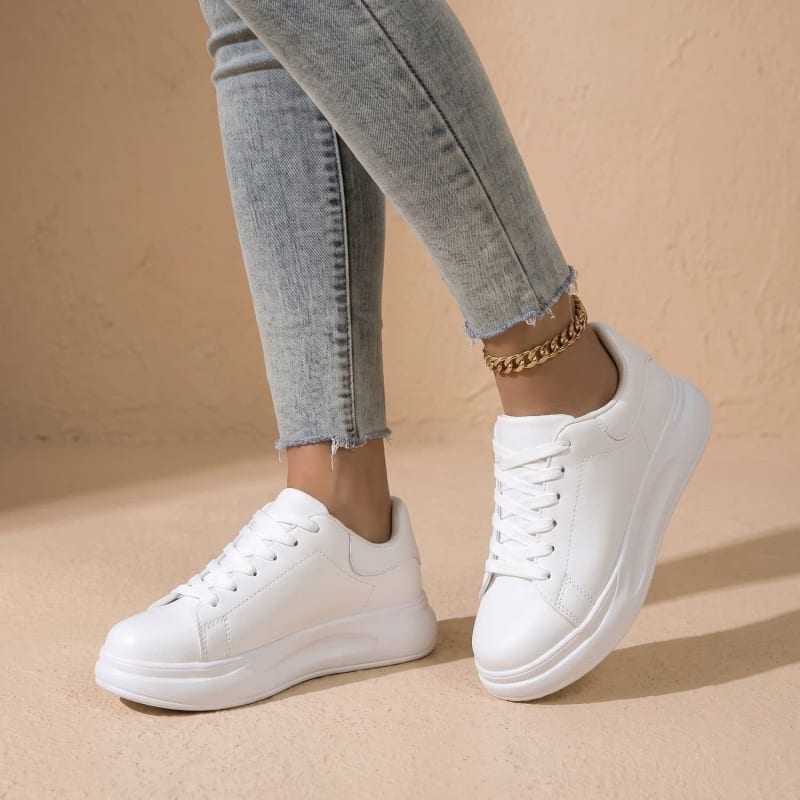 Women's White Platform Orthopedic Trainers | Bryher_1
