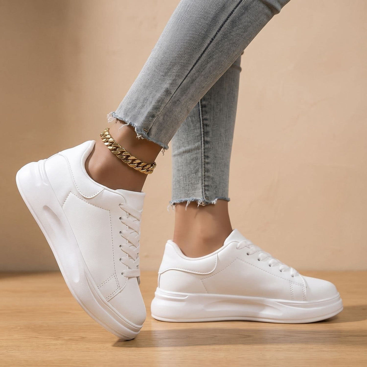 Women's White Platform Orthopedic Trainers | Bryher_2