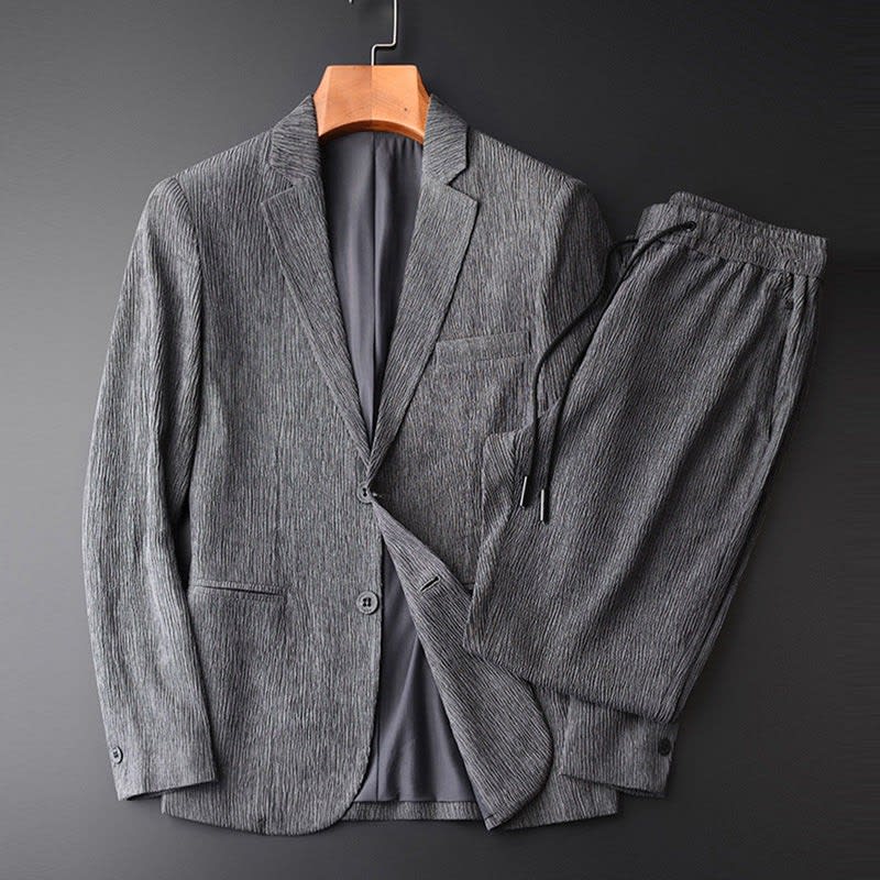 Men's Corduroy Blazer & Jogger Set | Hal_4
