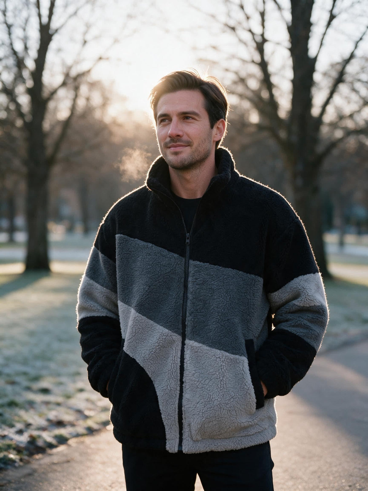 Men's Oversized Sherpa Fleece Jacket | Bernard_8