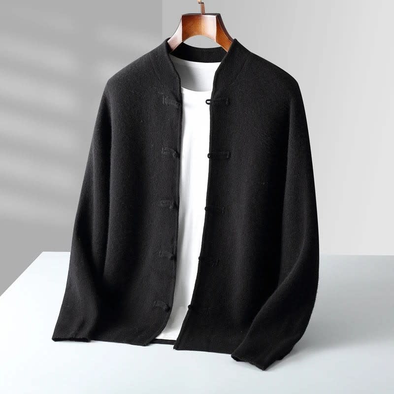 Men's Merino Wool Button Front Cardigan | Neil_5