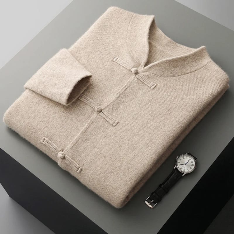 Men's Merino Wool Button Front Cardigan | Neil_6