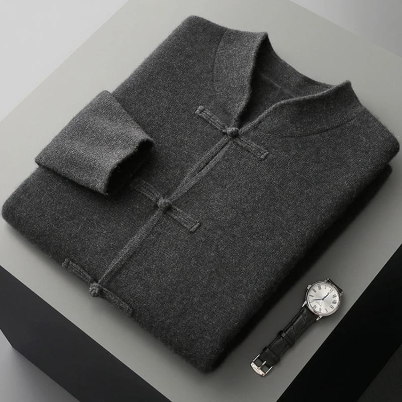 Men's Merino Wool Button Front Cardigan | Neil_8