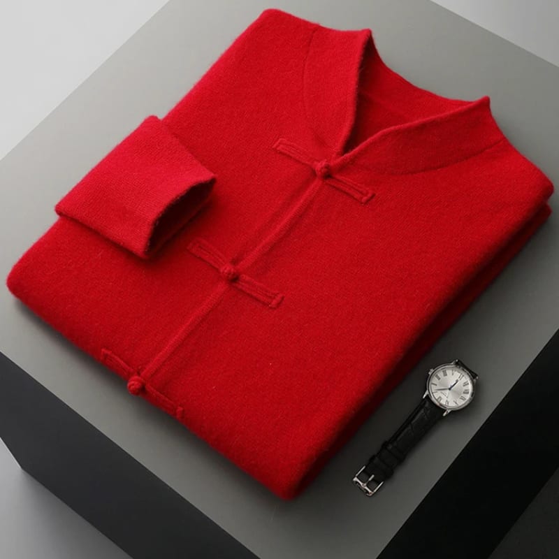 Men's Merino Wool Button Front Cardigan | Neil_9