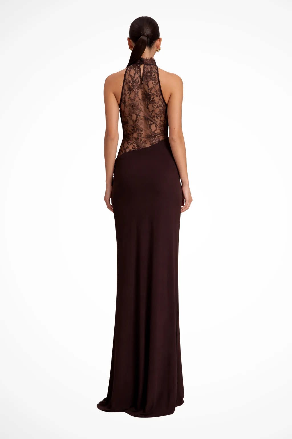 Women's Lace Halter Neck Wedding Guest Maxi Dress | Chloe Richardson_2