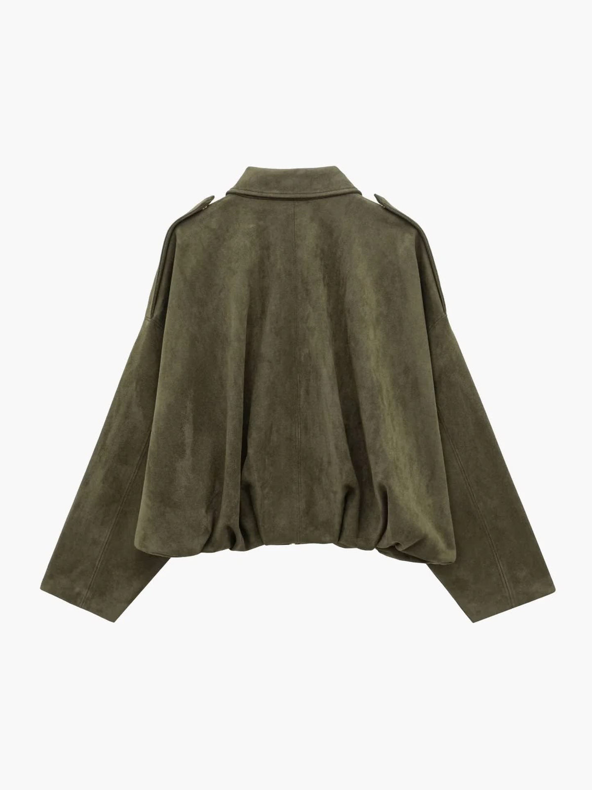 Women's Faux Suede Collared Bomber Jacket | Carina_2