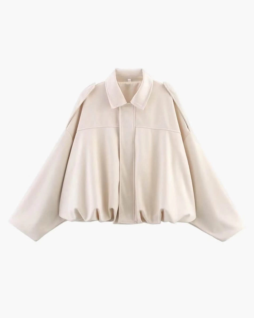 Women's Faux Suede Collared Bomber Jacket | Carina_8