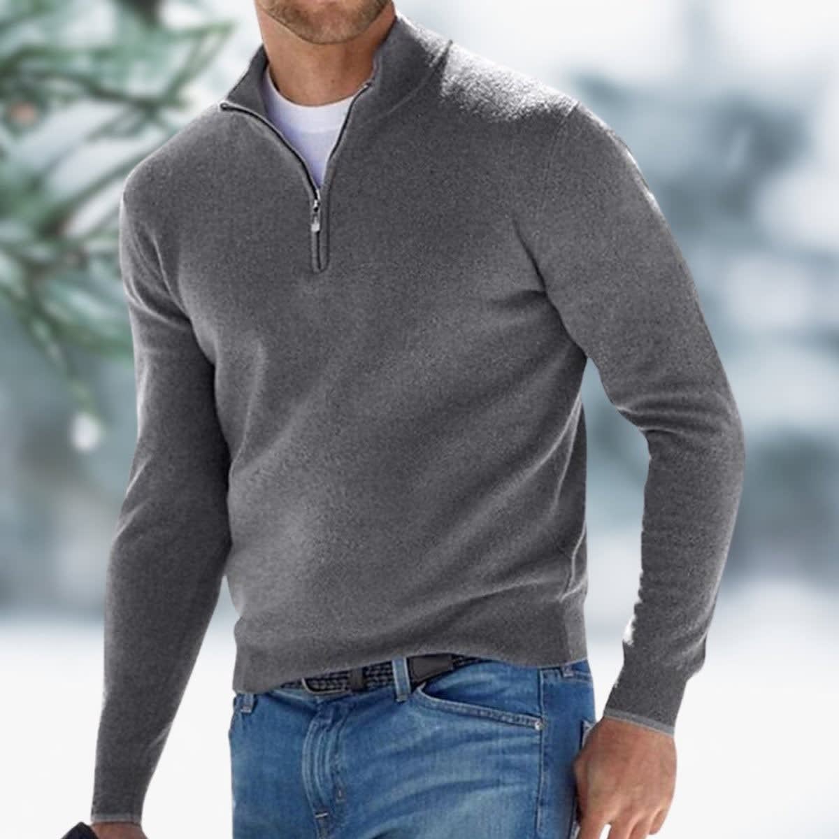 Men's Fine Knit Quarter Zip Jumper | Rowan_2