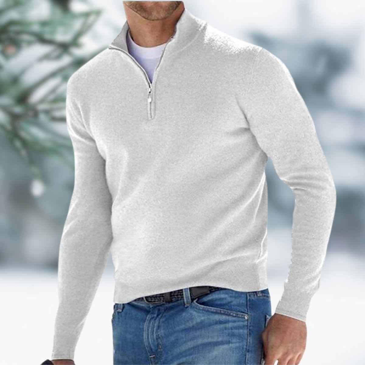 Men's Fine Knit Quarter Zip Jumper | Rowan_3