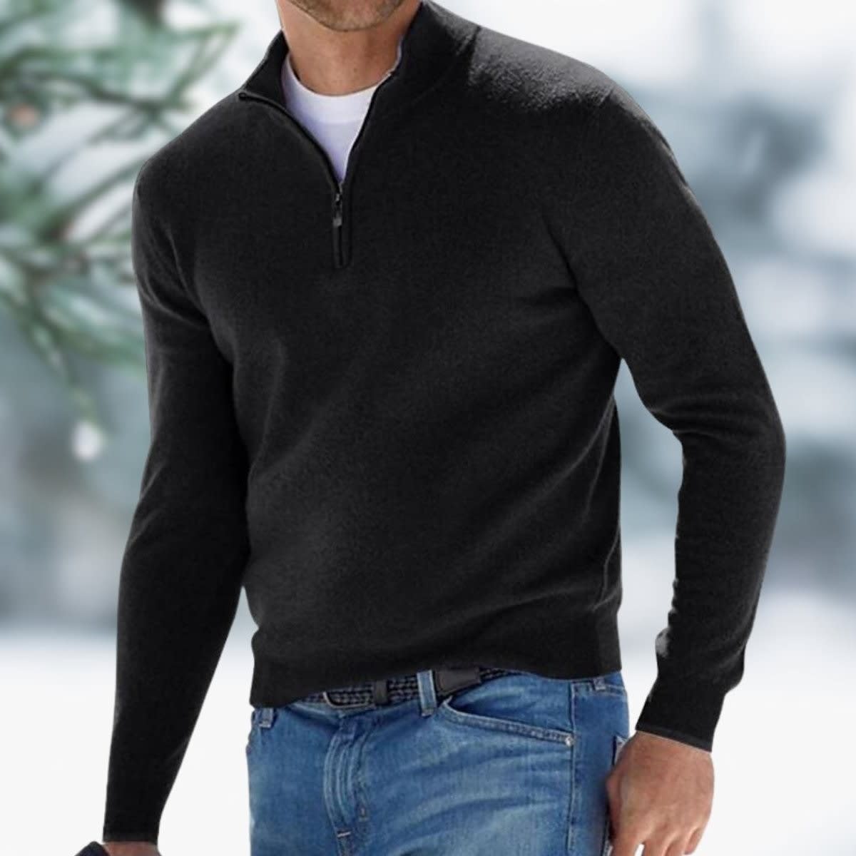 Men's Fine Knit Quarter Zip Jumper | Rowan_4
