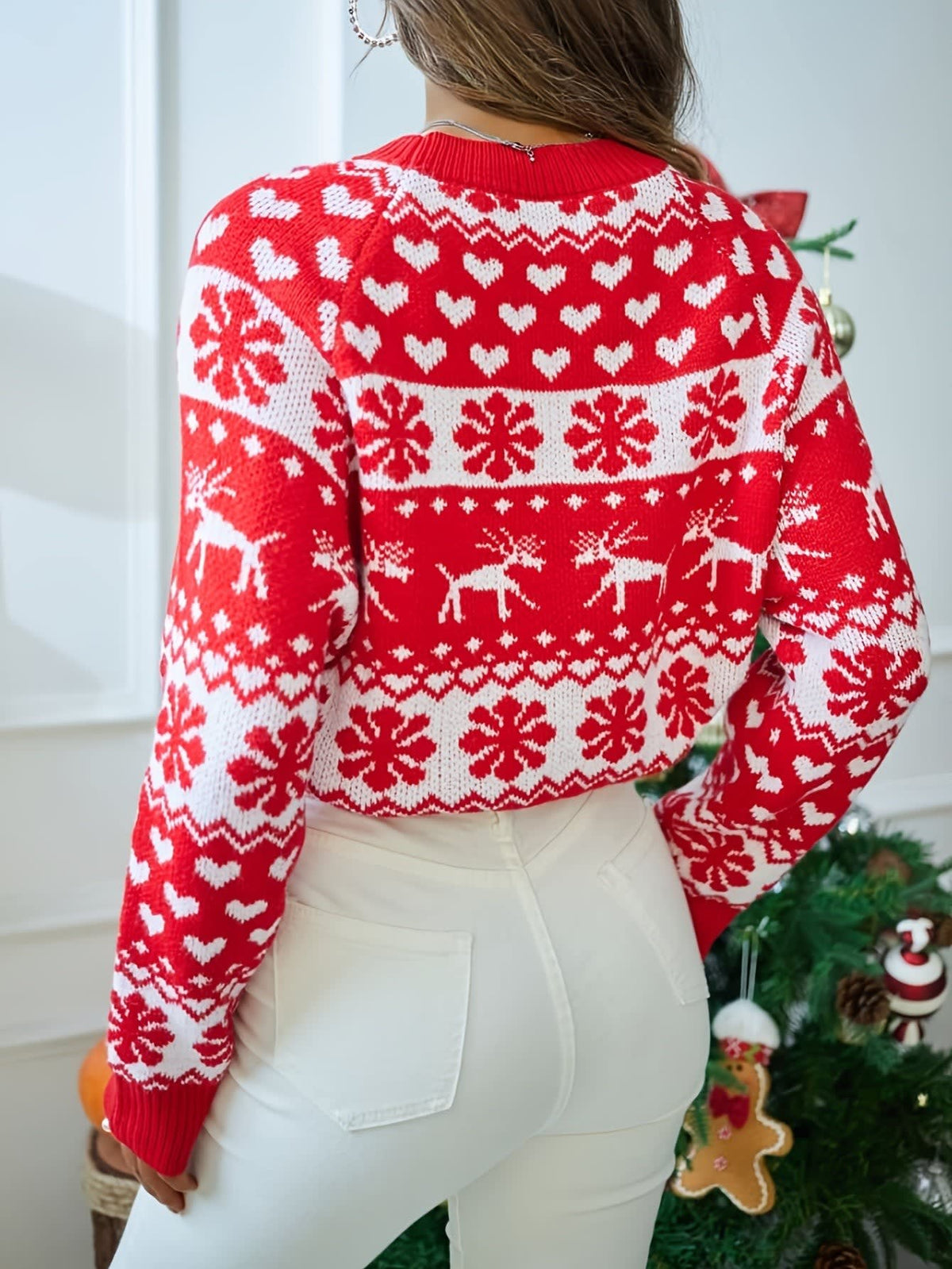 Women's Reindeer Fair Isle Christmas Jumper | Cecily_2