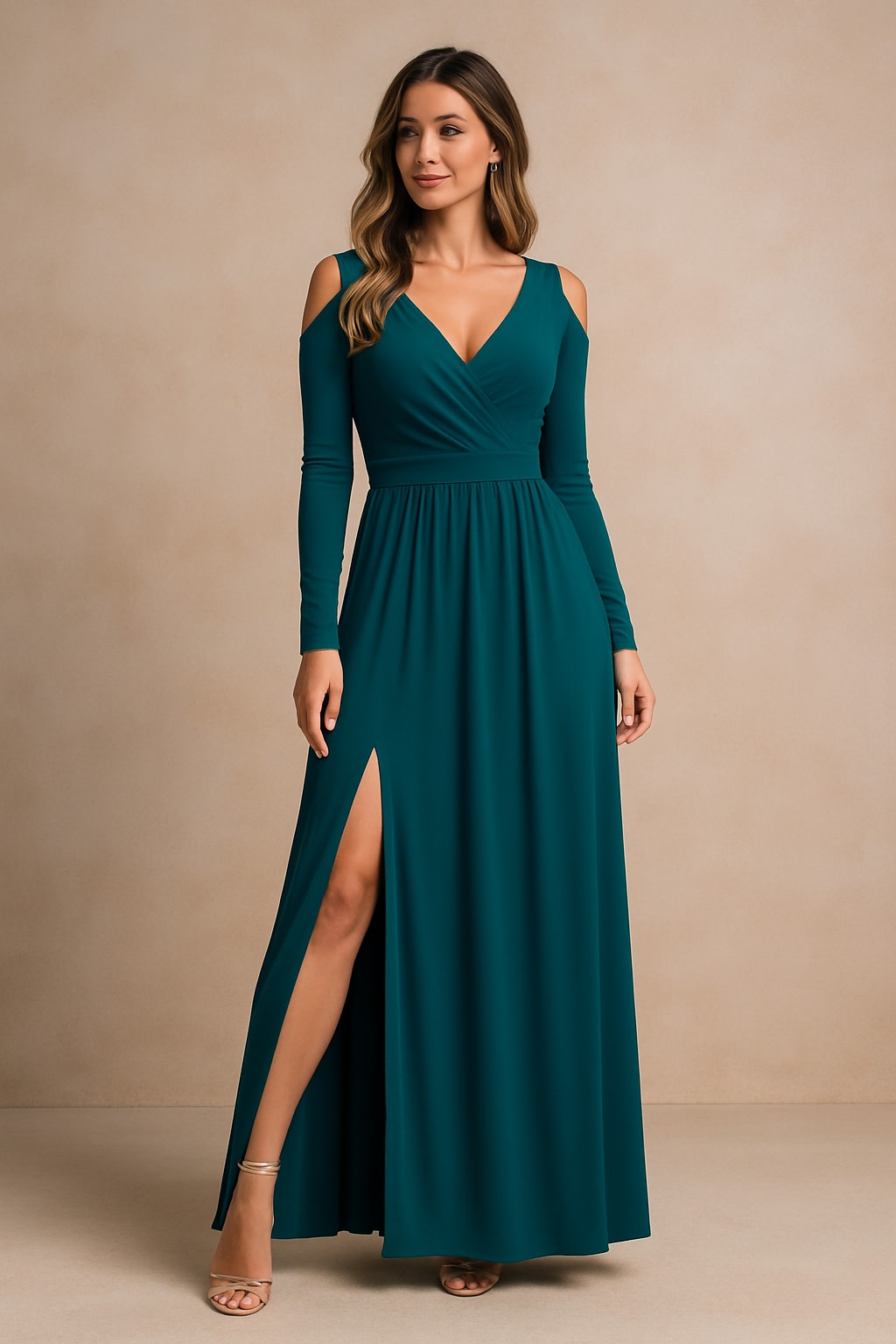 Women's V-Neck Wedding Guest Maxi Dress | Alexis Nelson_2